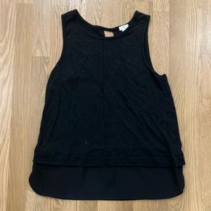 J. Crew Factory Women’s Black Casual Layered Key Hole Tank Top Sleeveless Shirt